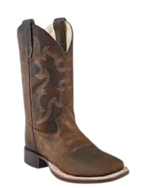 OLD WEST Leather Boy's (Toddler/Little Kid) Brown Musky Boot (BSC1904) Size 13